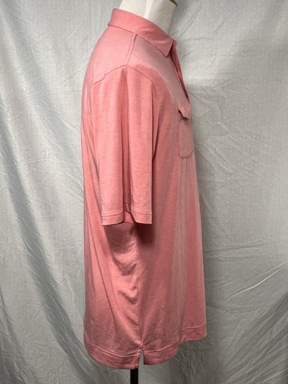 FootJoy FJ Athletic Fit Golf Polo Mens Pink Short Sleeve Pocket Shirt - Picture 2 of 14